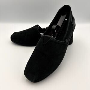 BOBS Skechers Women's 7.5 Black Archfit Canvas Slip On Loafer Classic